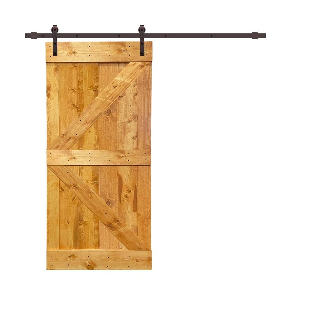 Colonial Maple Stained Pine Wood Interior Sliding Barn Door with Hardware Kit T71253