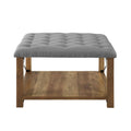 Grey Tufted Ottoman S10281