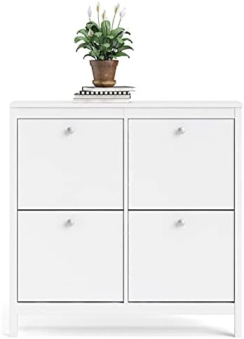 4 Drawer White Shoe Cabinet Z581876