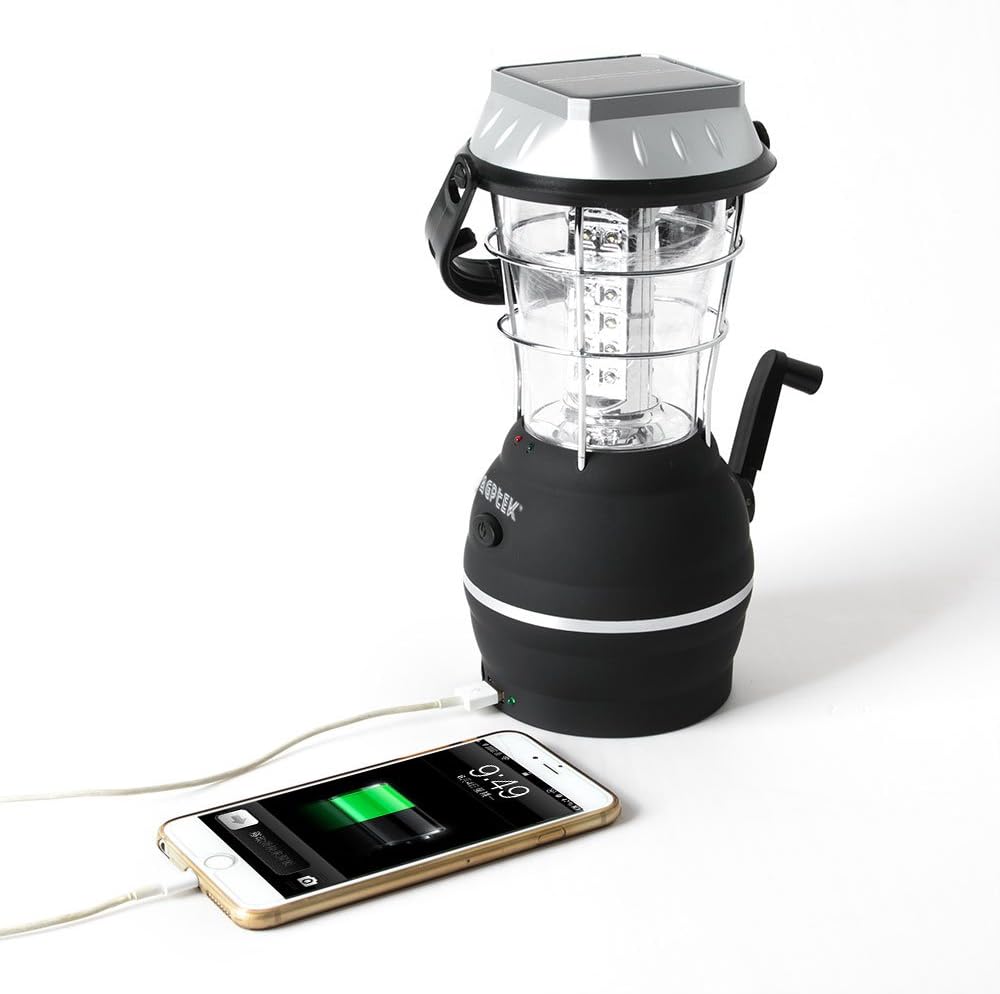 Solar Lantern, 5 Mode Hand Crank Dynamo 36 LED Rechargeable Camping Lantern X814