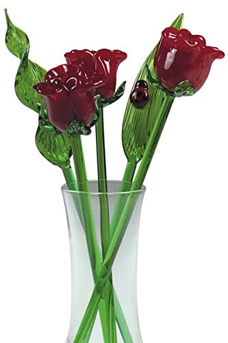 Decorative Glass Flower Bouquet with Vase E814470