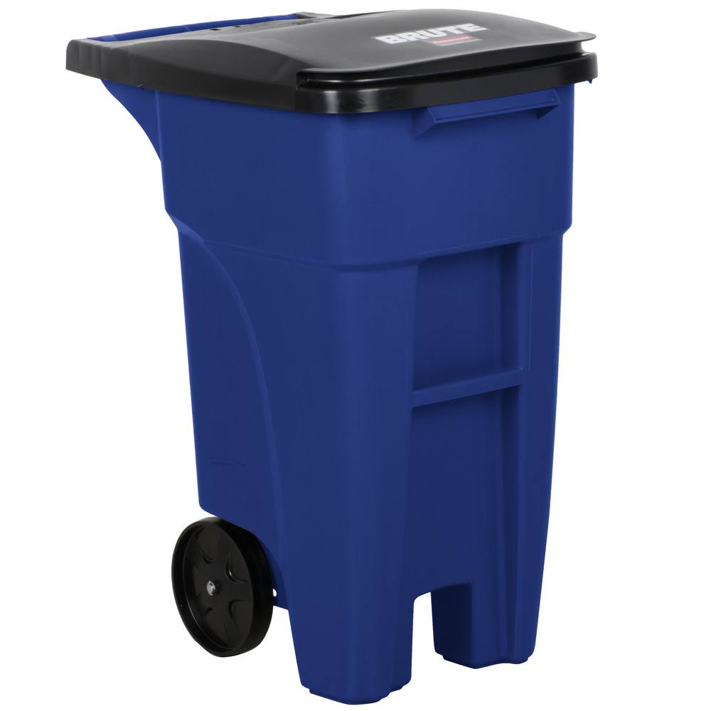32 Gallon Gray Rollout Trash Container with Lid Y35441