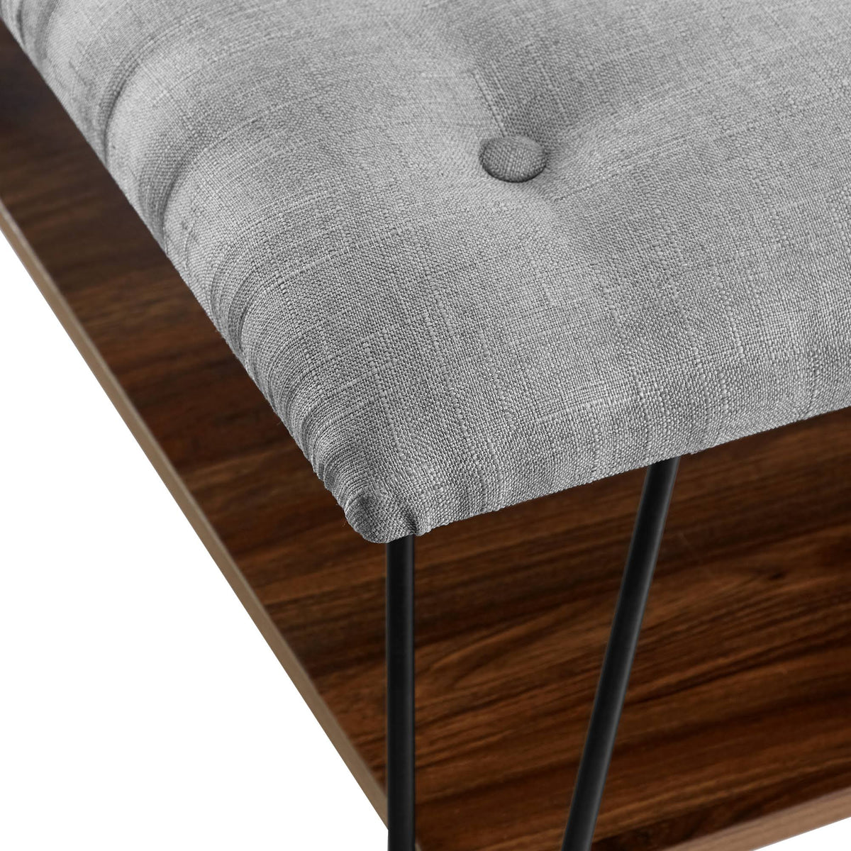 Grey Tufted Ottoman S10281