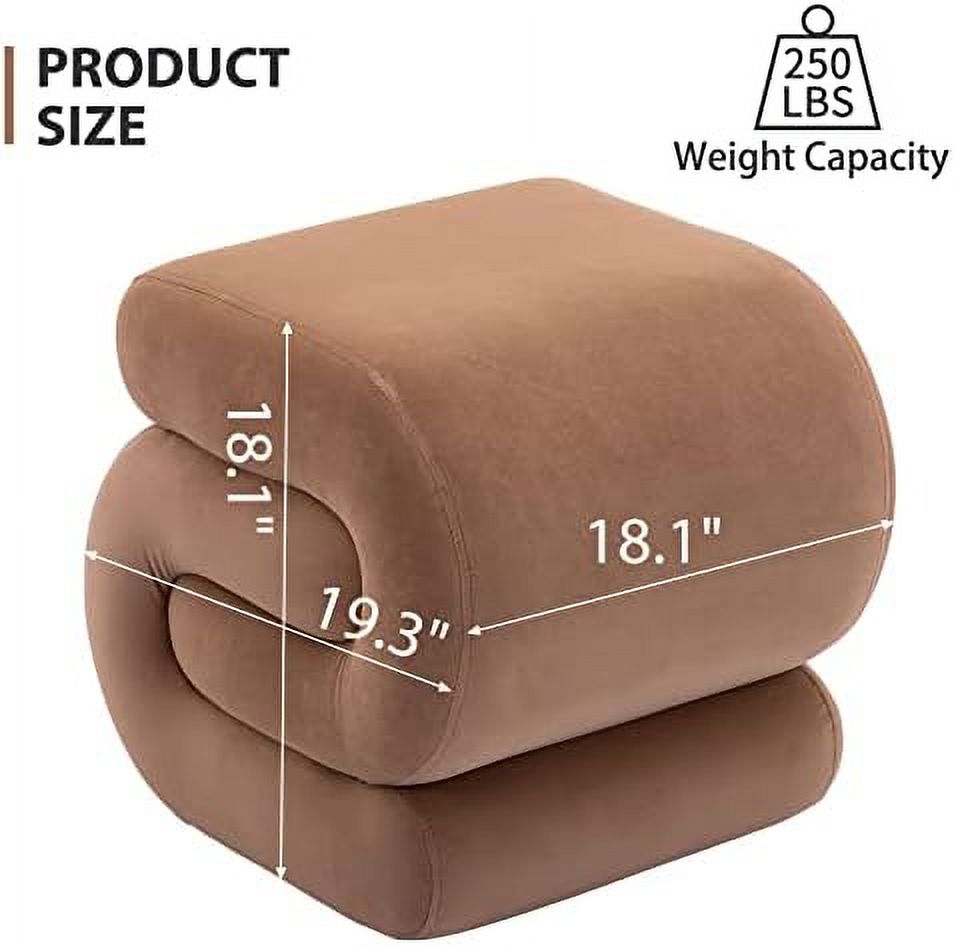 Coffee Velvet Vanity Stool D551459