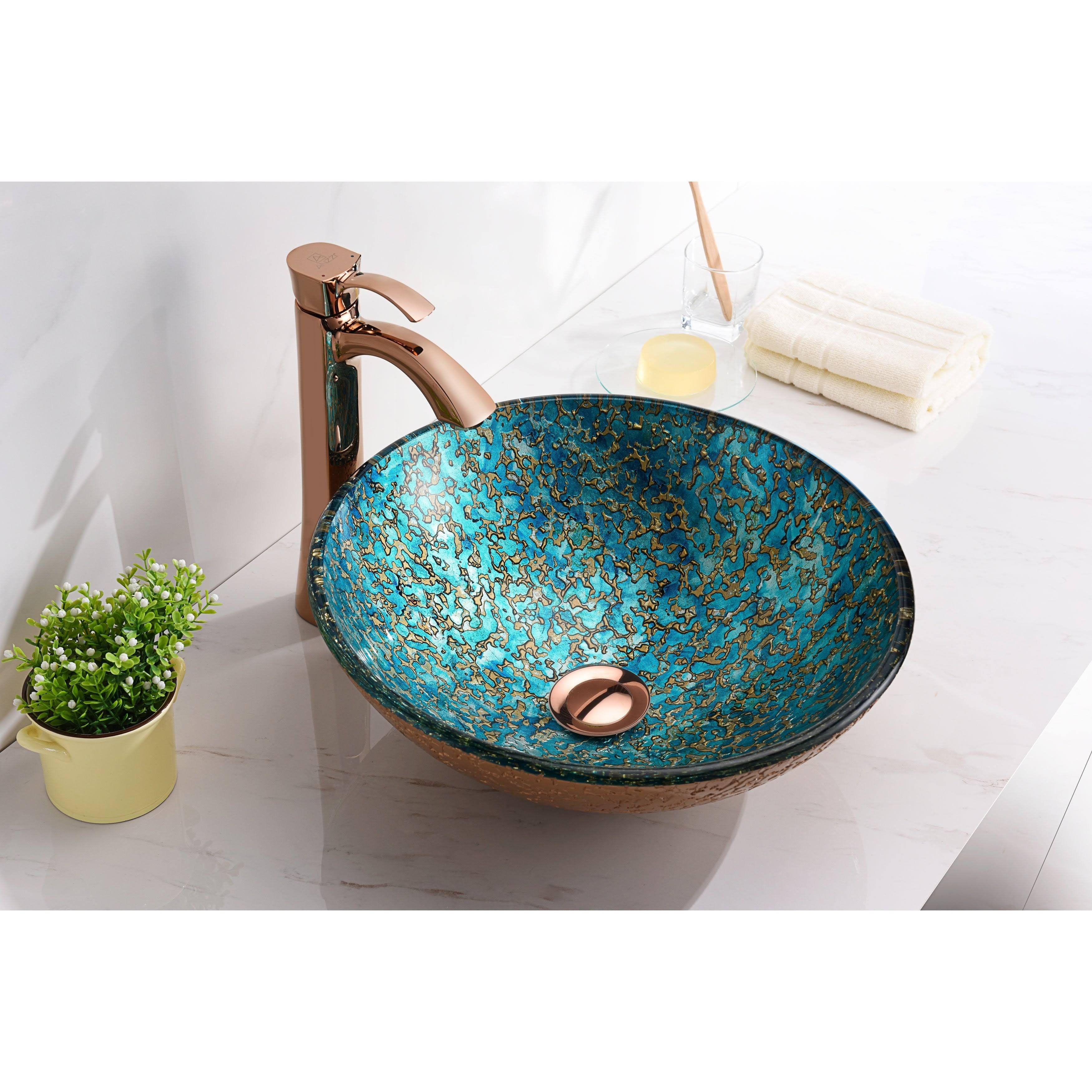 Gold/Cyan Mix Vessel Sink M523