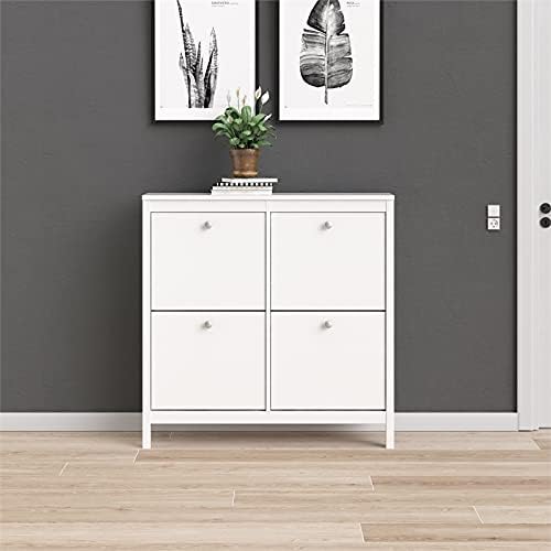 4 Drawer White Shoe Cabinet Z581876