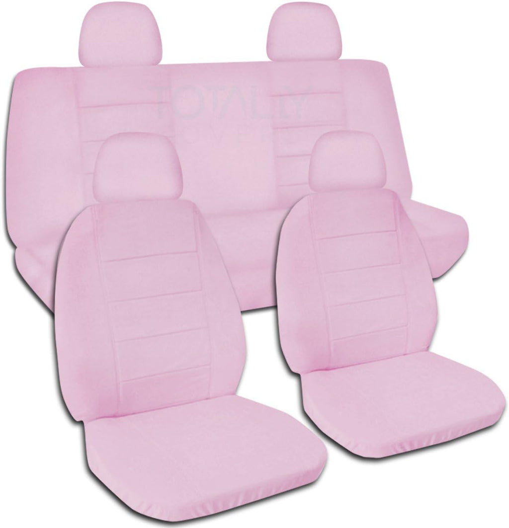 Navy Blue Solid Color Car Seat Covers with 4 Headrest Covers C29594