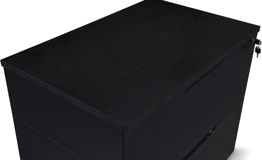 Black Oak 2 Drawer Lateral Filing Cabinet O828