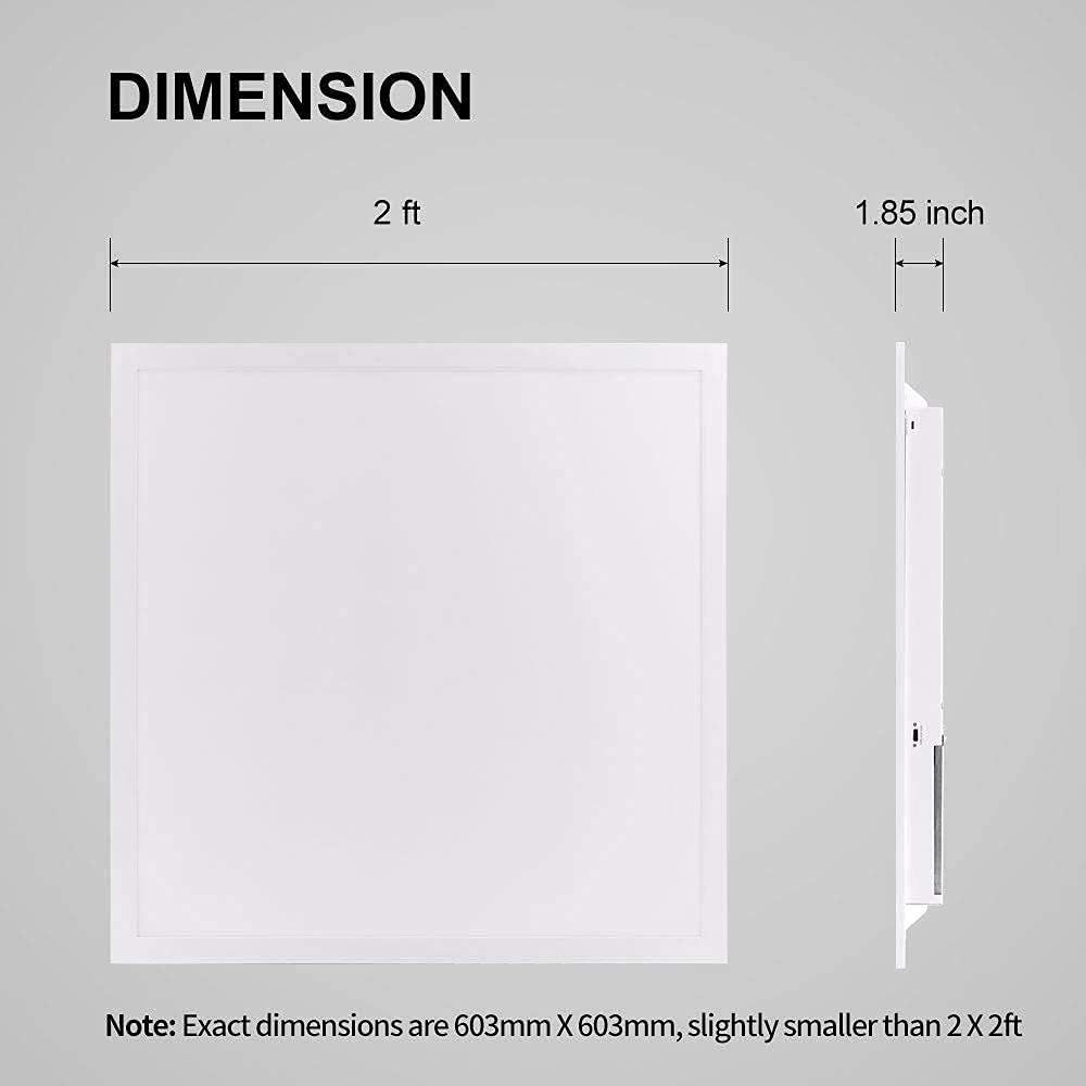 2X2 FT 39W 4000K 4290 LM Back Lit LED Flat Panel Troffer Light Fixture, 4-Pack Y728