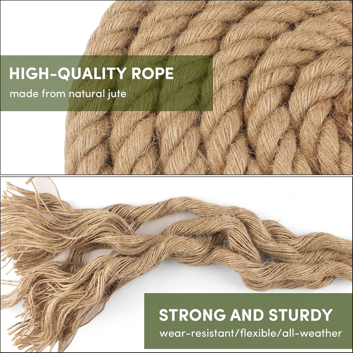 Thick Jute Rope 1 inch x 100 ft 4 Strand Twisted X2967