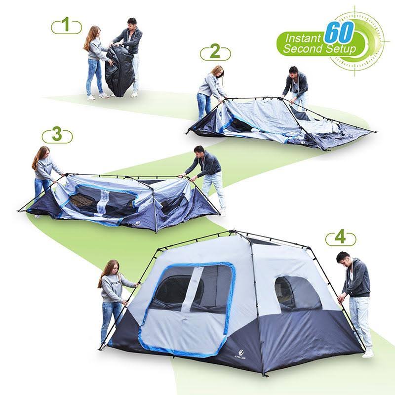 6 Person Instant Cabin Camping Tent Orange J479687