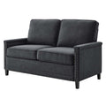 Dark Grey Fabric Loveseat Sofa D5800