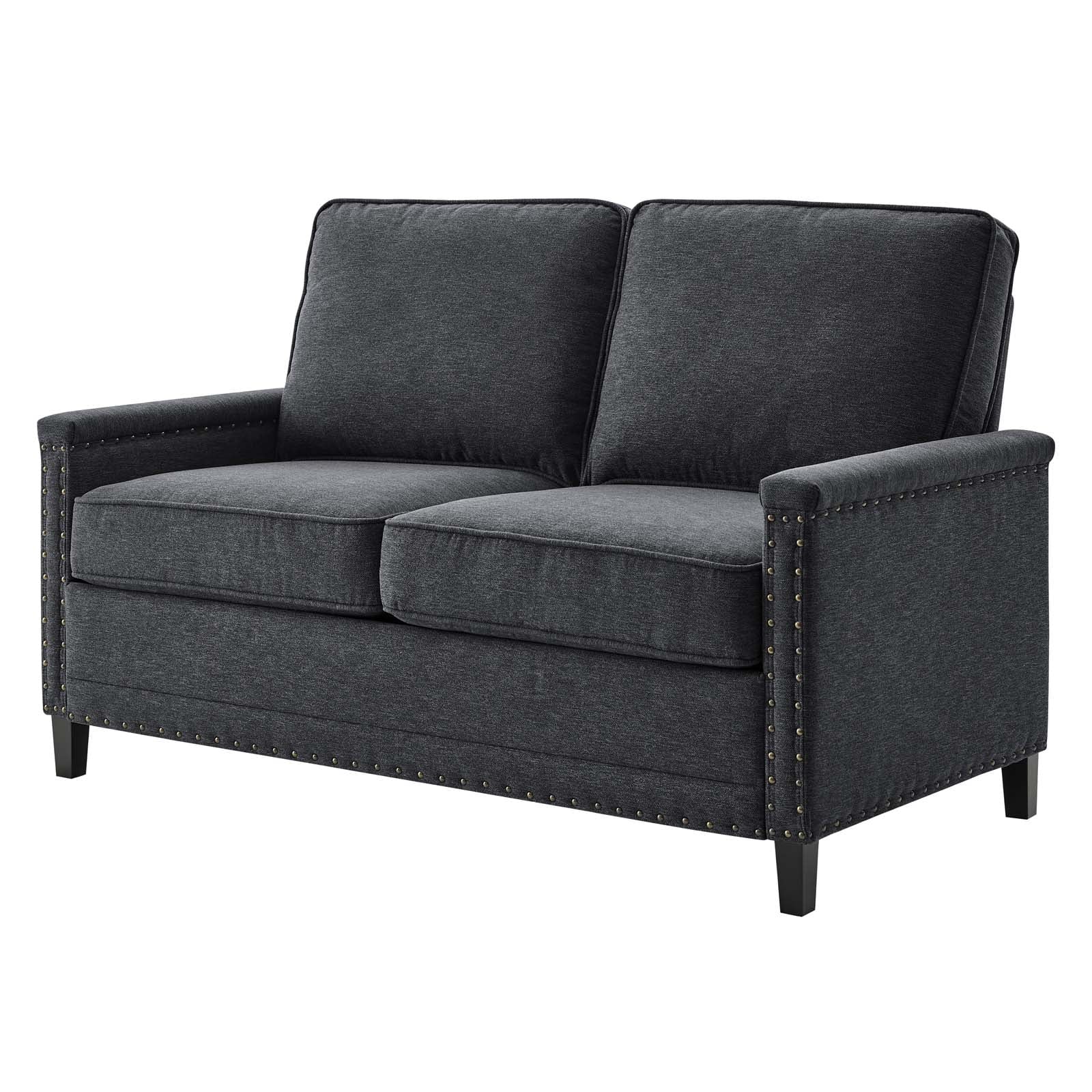 Dark Grey Fabric Loveseat Sofa D5800