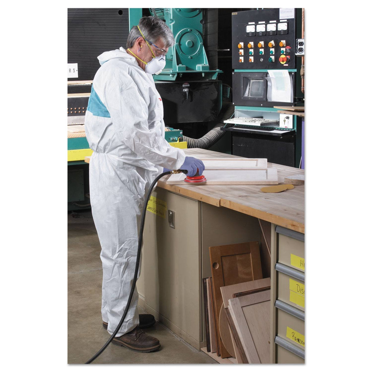 White Disposable Protective Coveralls, Large, 25/Carton V221963