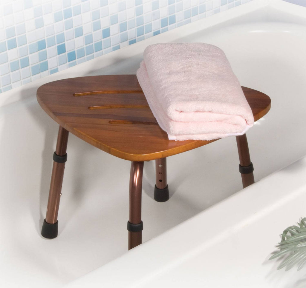 Adjustable Height Teak Bath Bench Stool N48210