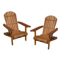 Natural Wood Foldable Patio Adirondack Chair, Set of 2 P15396