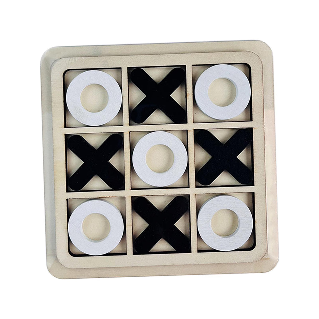 18cmx18cm Wood Tic Tac Toe Board Game E71205