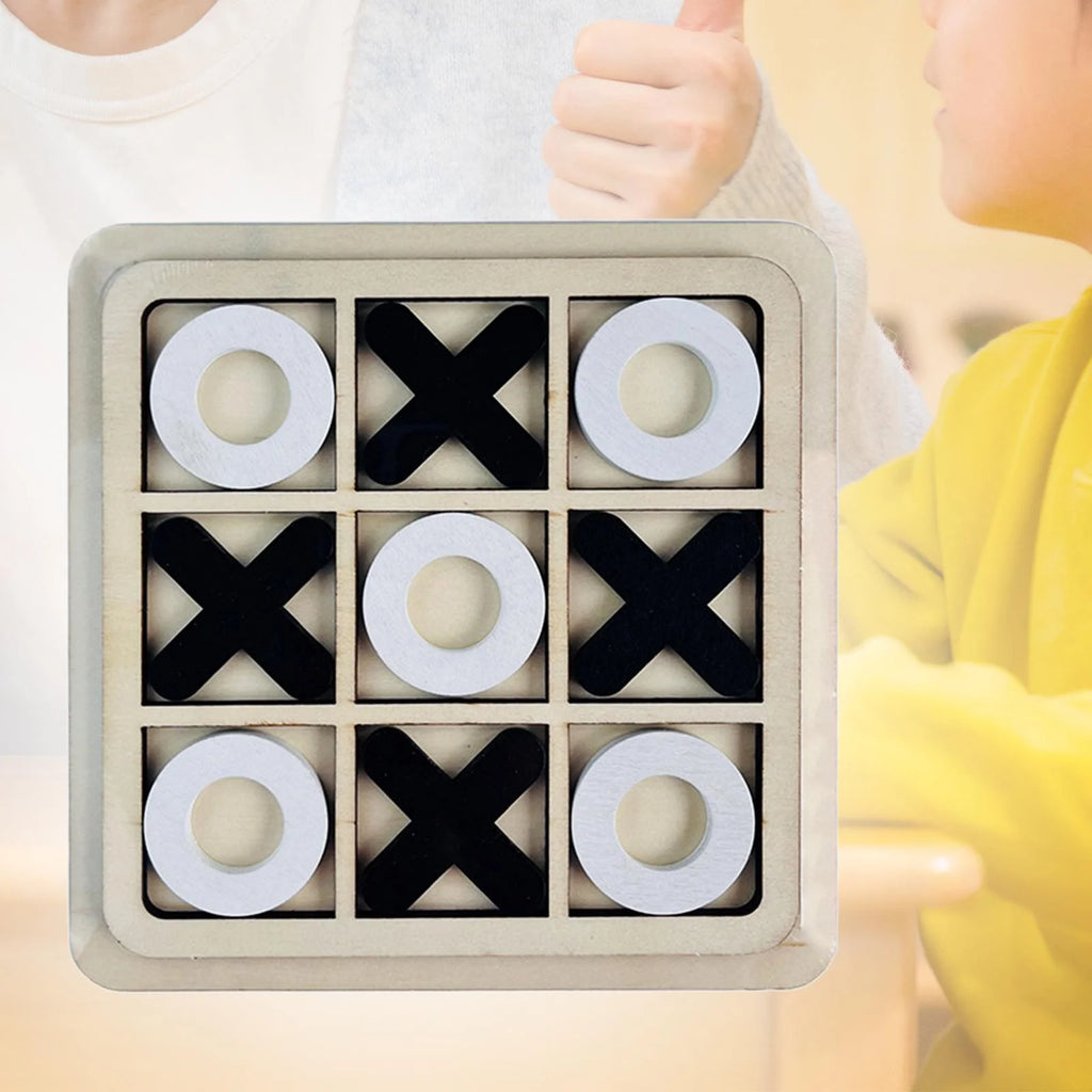 18cmx18cm Wood Tic Tac Toe Board Game E71205