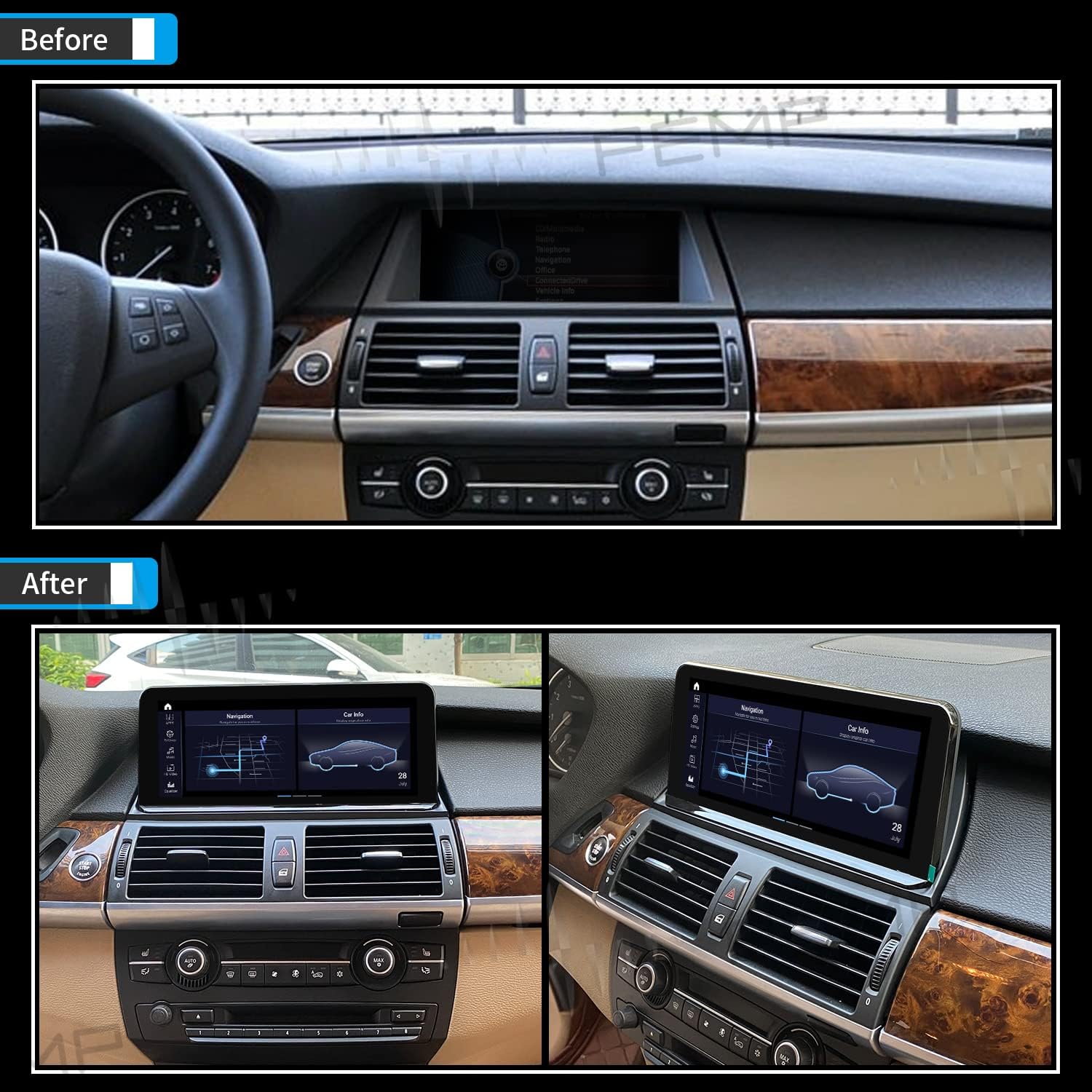Blue Anti-Glare Vertical Screen 10.25” HD Screen for BMW X5 X6 CIC (2010-2012) T6926