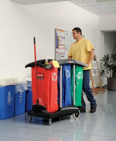 Tri-Bag Waste-Collection Recycling Cart S49754