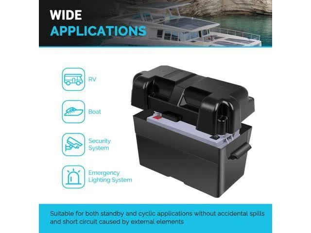 12V 100Ah Deep Cycle AGM Battery with Battery Box W85205