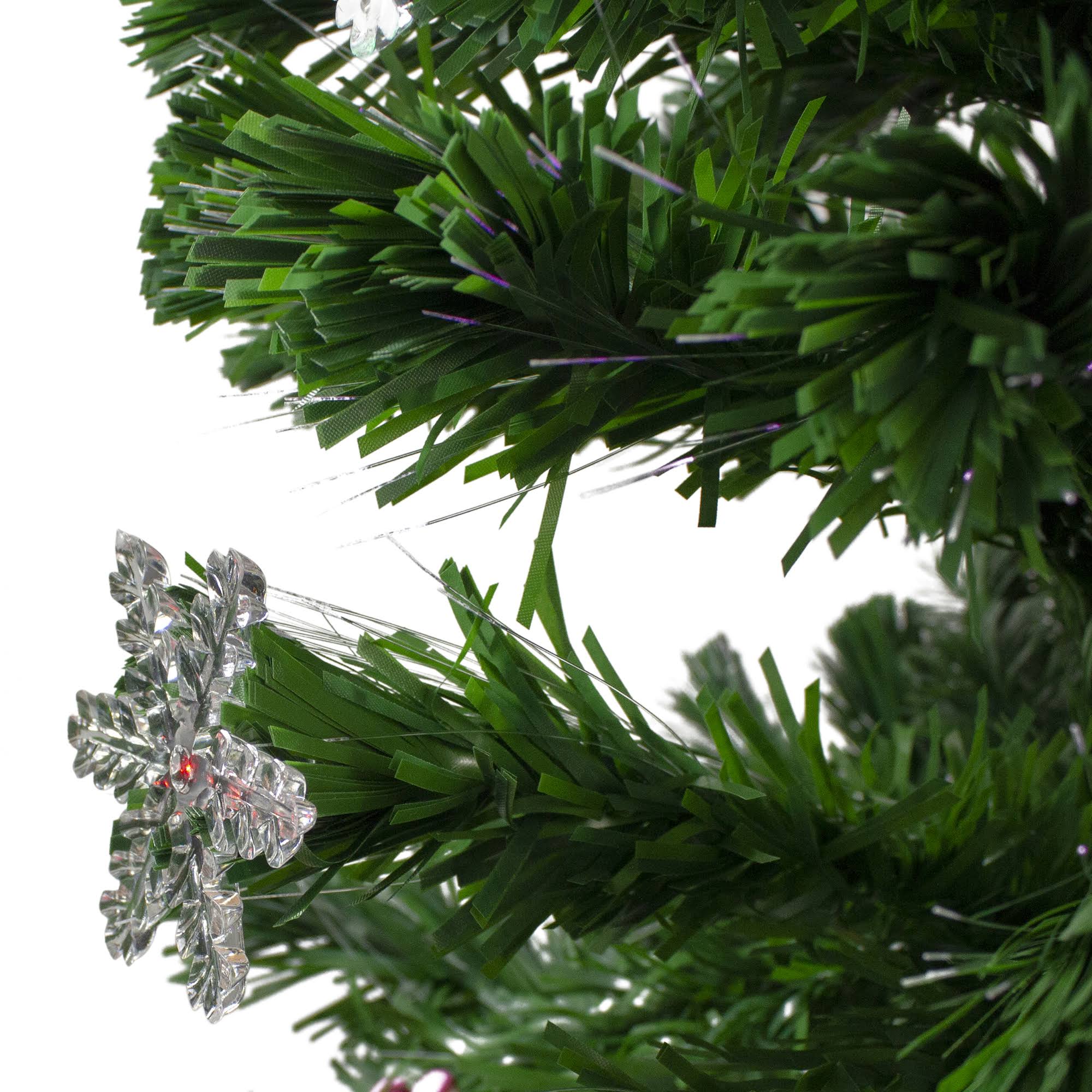 Pre-Lit Color Changing Fiber Optic Artificial Christmas Tree with Snowflakes G74314