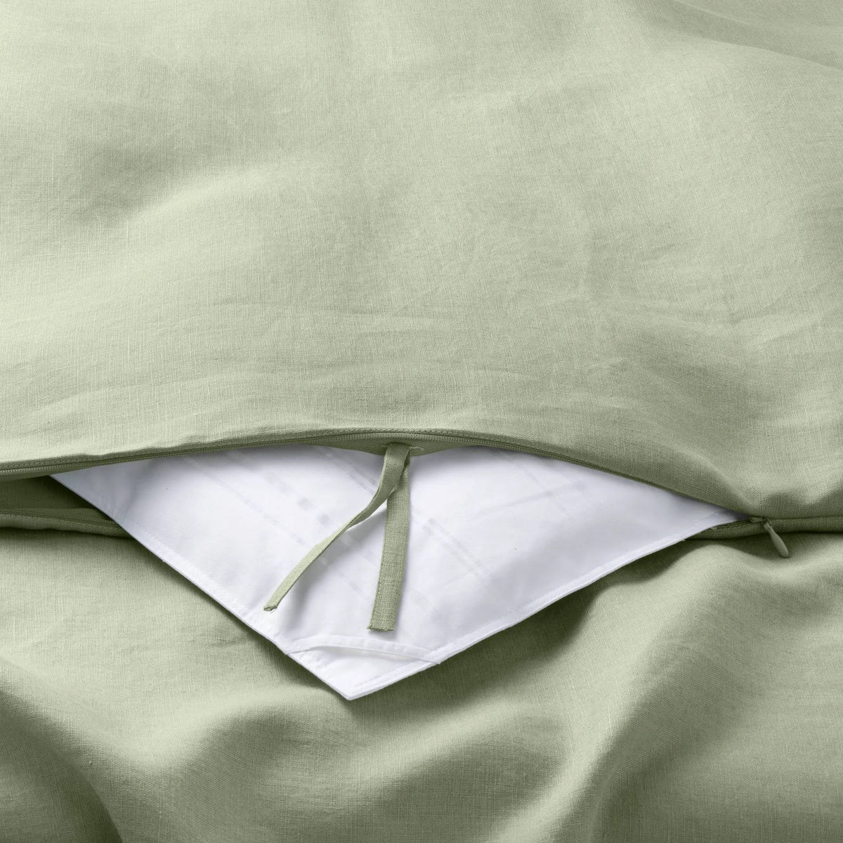 Sage Green Linen Duvet and Sham Set Z45362