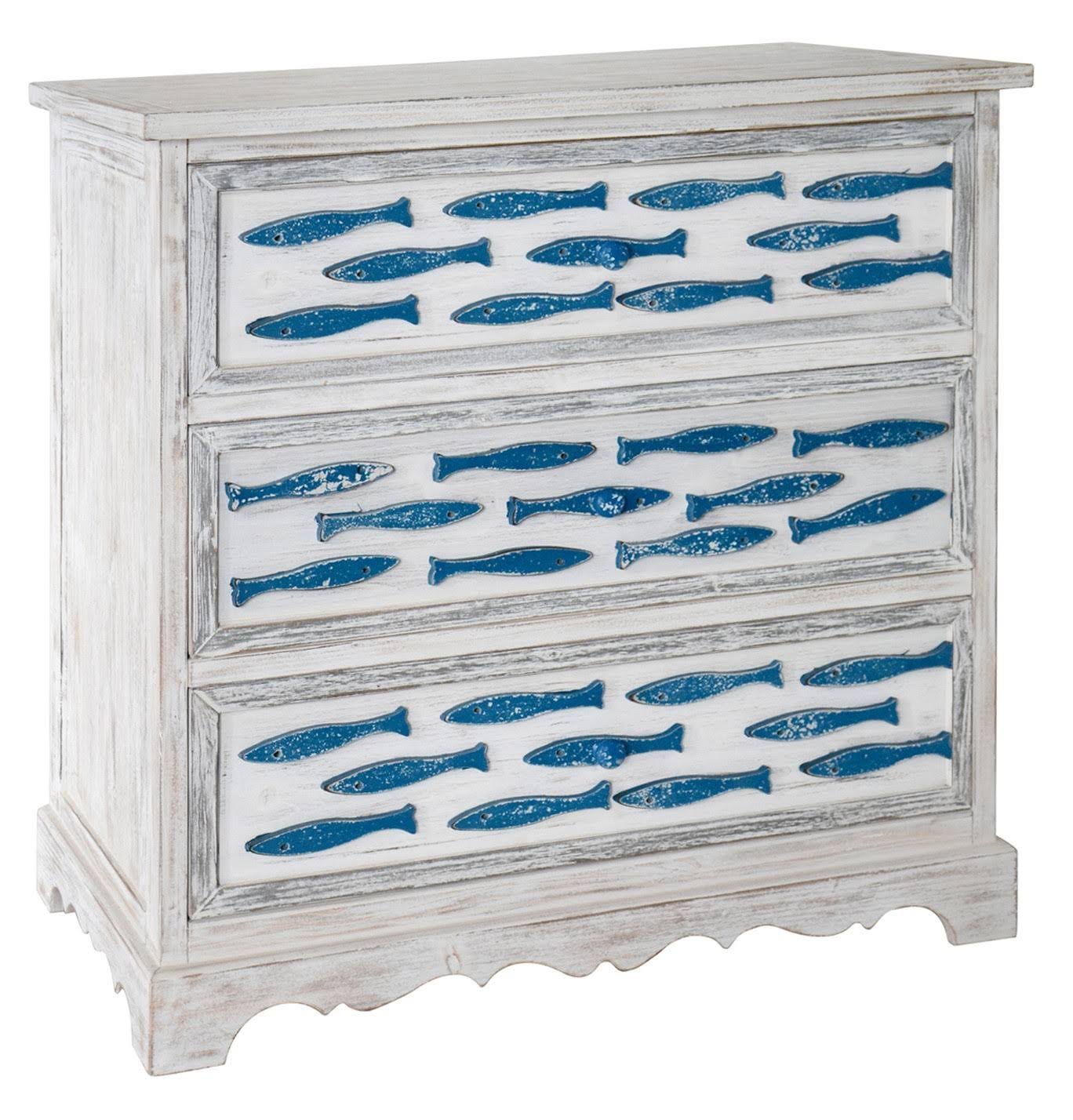 Antique White 3 Drawer Chest Q281763