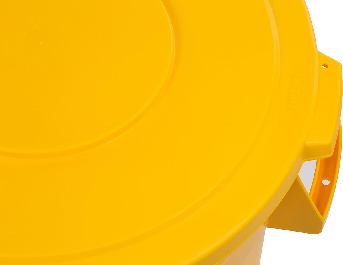 Yellow Polyethylene Round Lid, 24 Diameter x 2.13 Height, Pack of 2 D3833