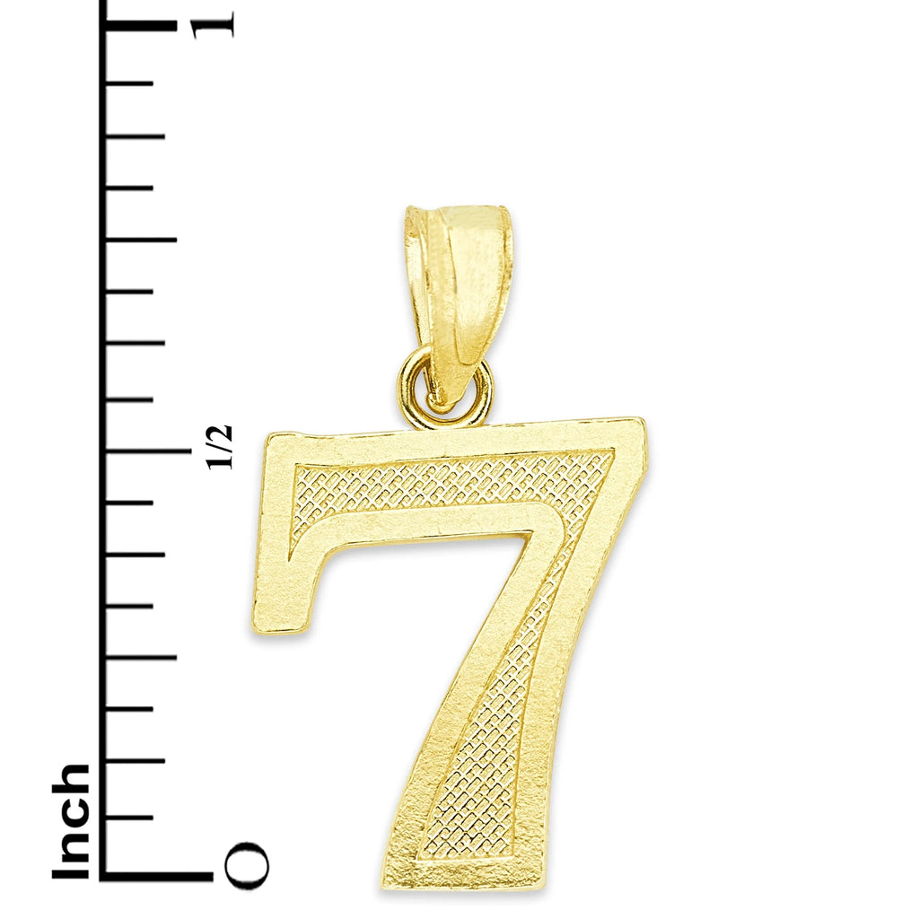 10k Gold Number Pendant Necklace U907