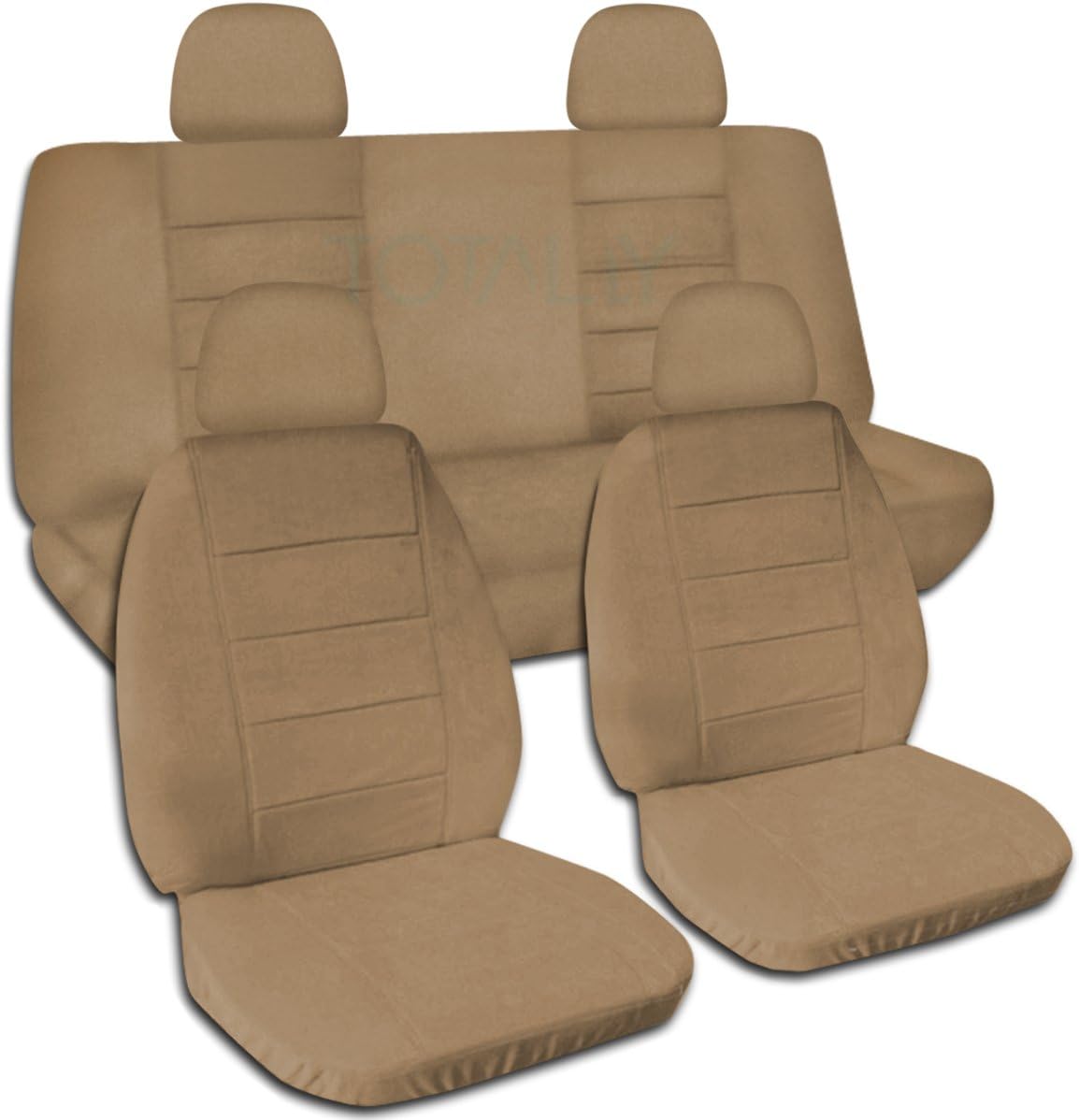 Navy Blue Solid Color Car Seat Covers with 4 Headrest Covers C29594