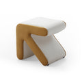 Beige Gold Velvet Ottoman Footstool Stool I299740