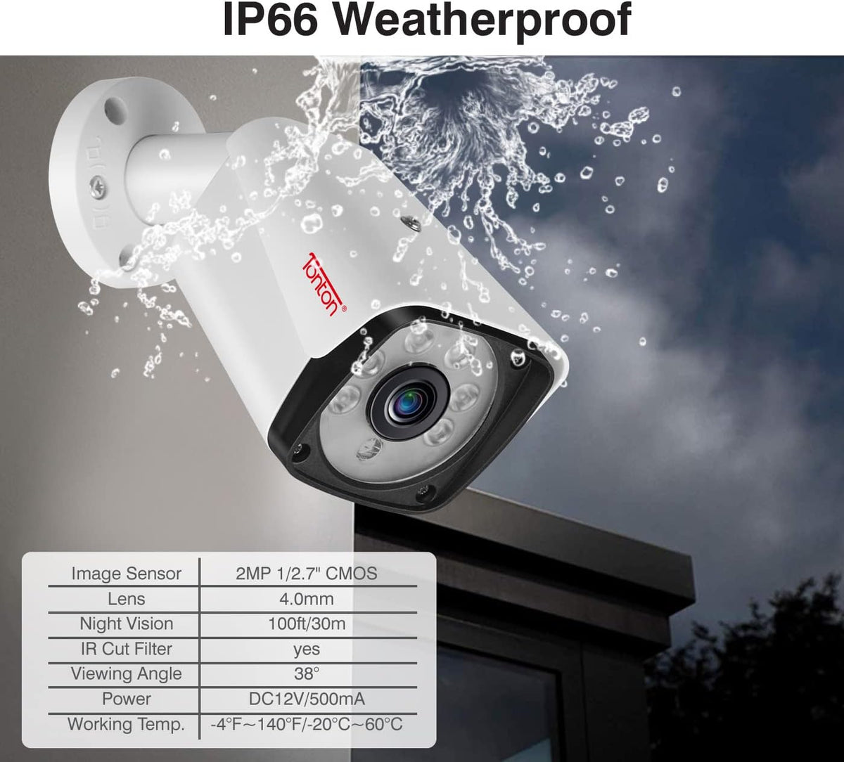 5MP Lite 8 Channel Security Camera System with 1TB HDD and 4PCS 2.0MP Weatherproof CCTV Bullet Cameras B511356