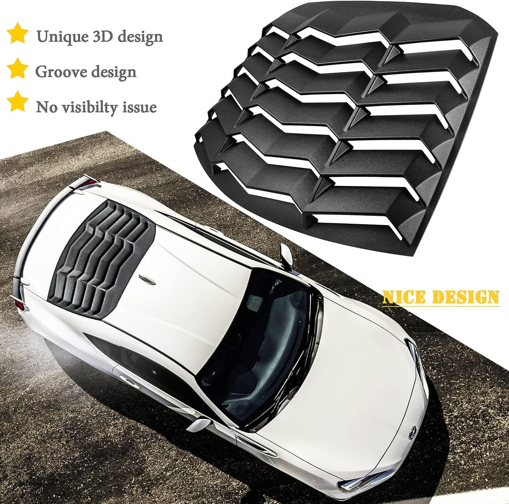 Rear Window Louver ABS Matte Black Windshield Sunshade Cover D6512