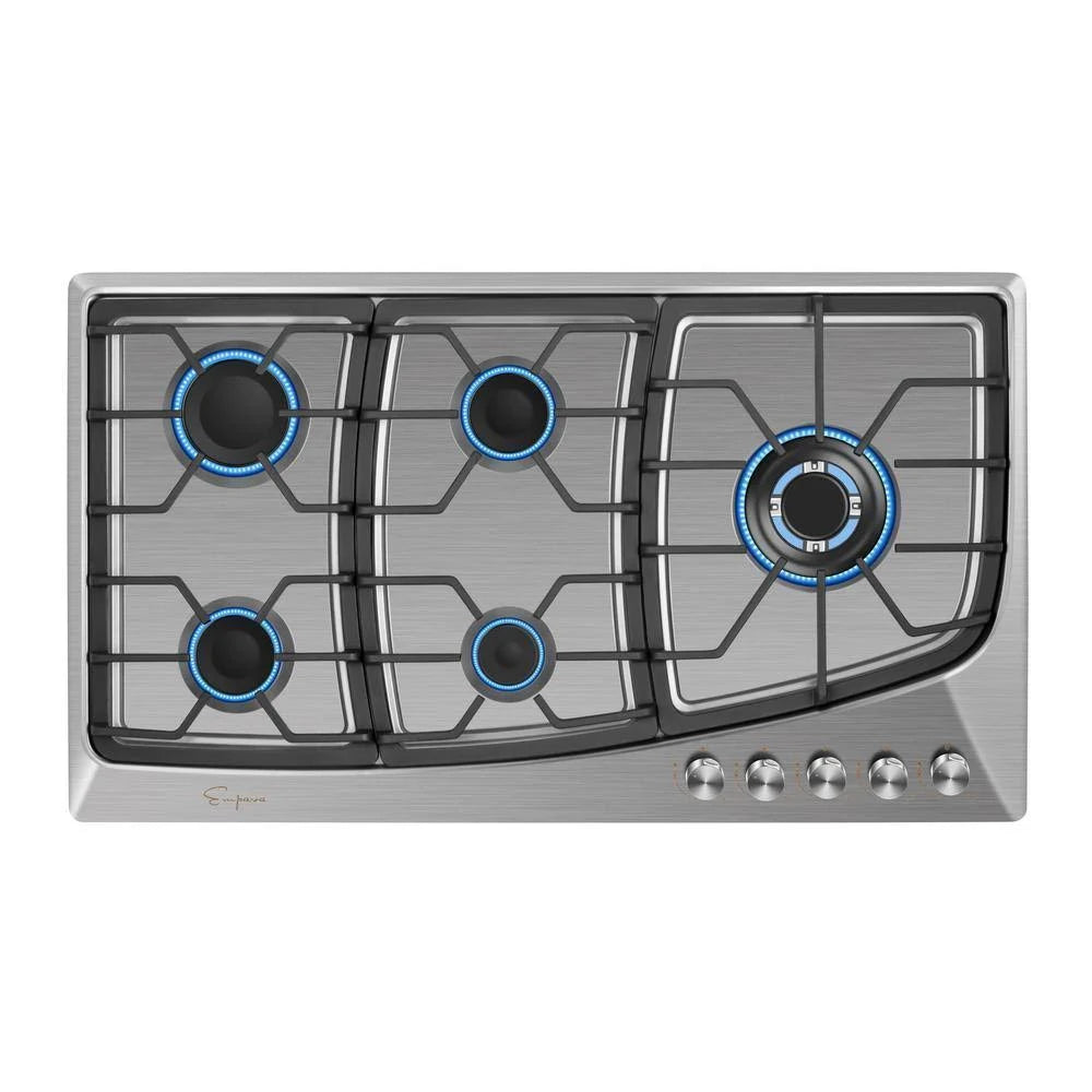 36x22 Gas Cooktop with 5 Sealed Burners and Cast Iron Grates O2967