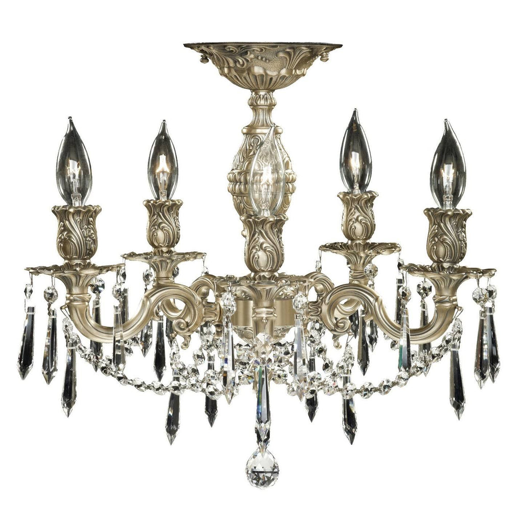 Antique Black Glossy Five Light Flush Mount J147251