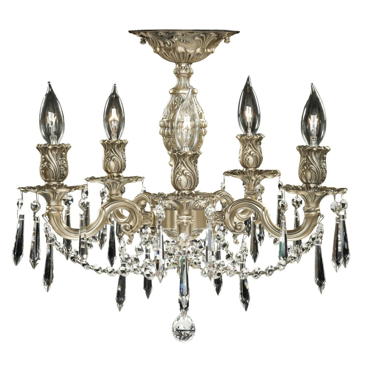 Antique Black Glossy Five Light Flush Mount J147251