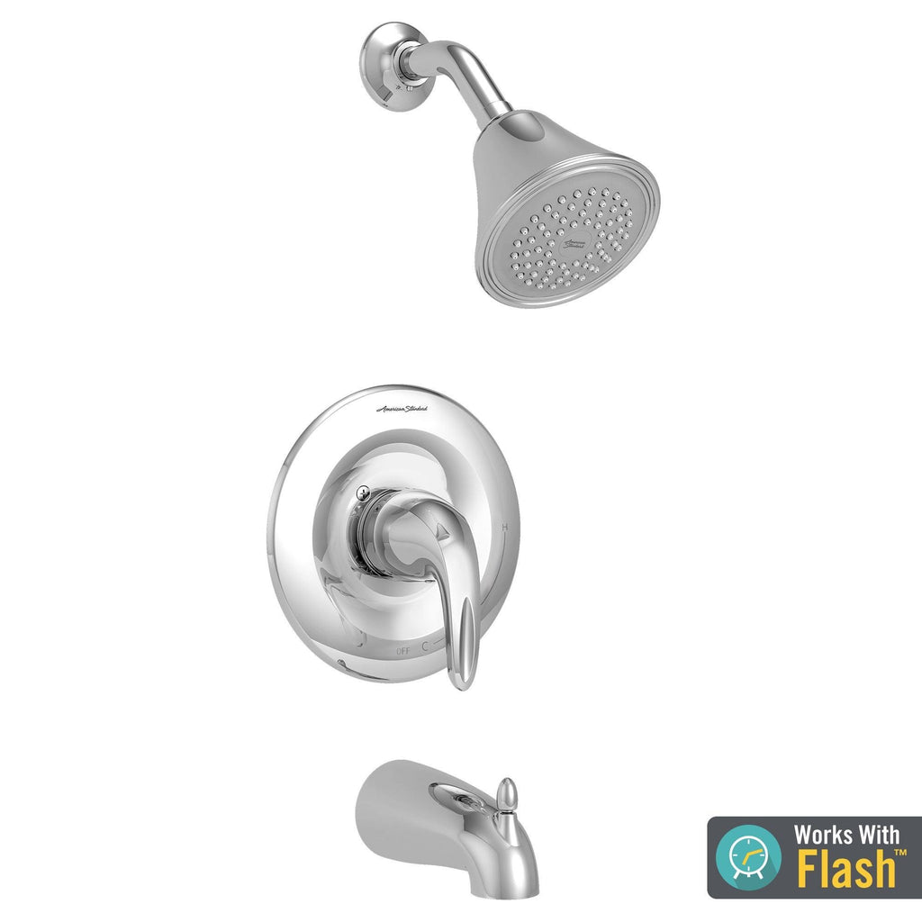 Brushed Nickel 3 Tub and Shower Faucet L22577