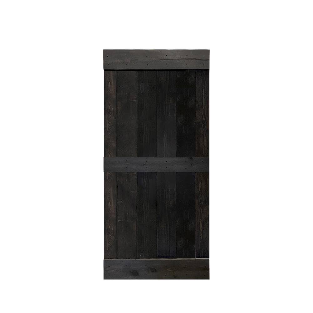 Charcoal Black 42 x 84 Solid Wood Interior Sliding Barn Door A715