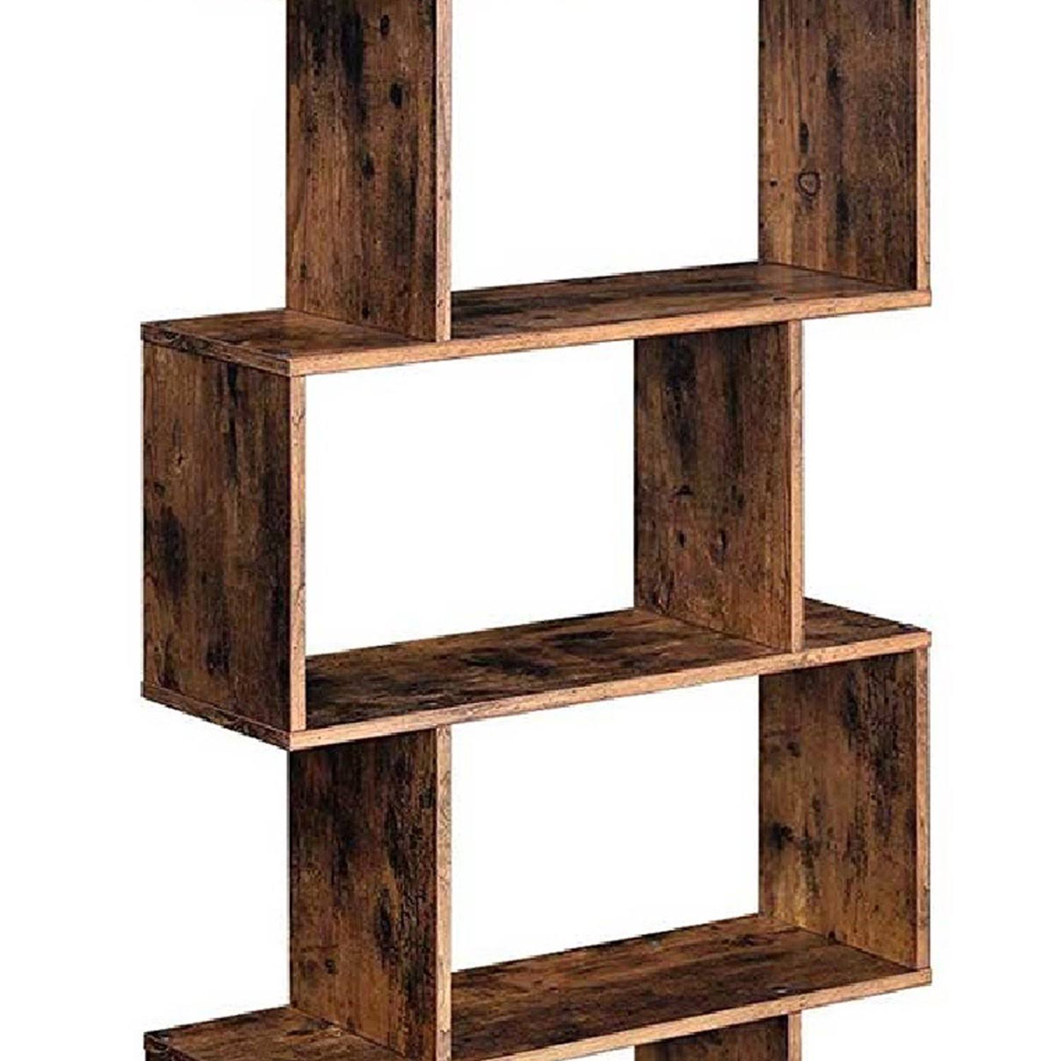 Rustic Brown 5 Tier Wooden Bookcase Q8128