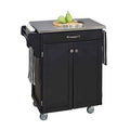 Kitchen Cart with Stainless Steel Top, Black M2709