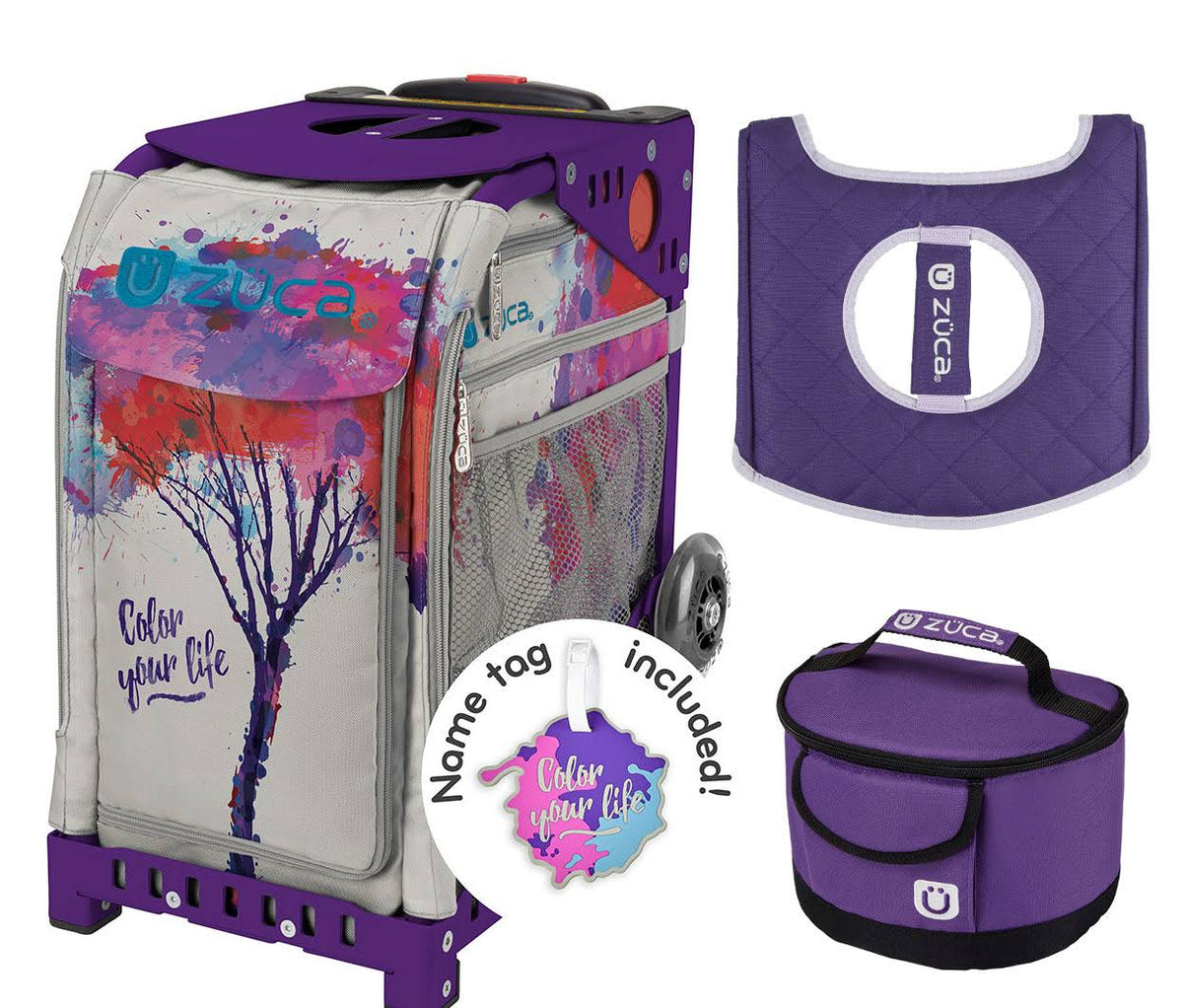 Purple Frame Sport Bag with Lunchbox and Seat Cover U4031