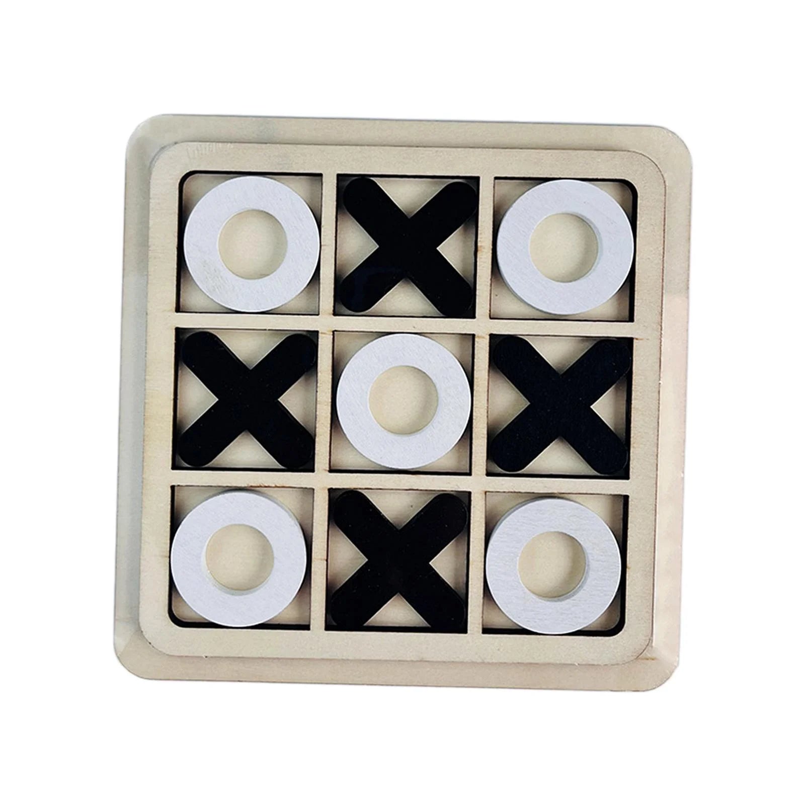 18cmx18cm Wood Tic Tac Toe Board Game E71205