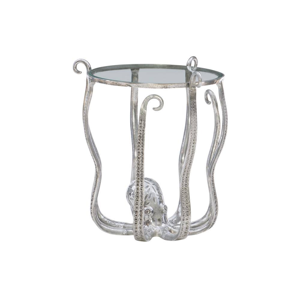 Silver Metal and Glass Octopus Table I2513