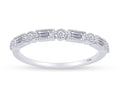 1/4 CT Baguette & Round Cut Natural White Diamond Half Eternity Band Ring In 10K Solid White Gold Y99083