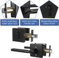5 Pack Square Lever Handle for Closet Keyless Non-Locking Heavy Duty Interior Doors Passage Door Lever Black Finish Reversible Left or Right B826