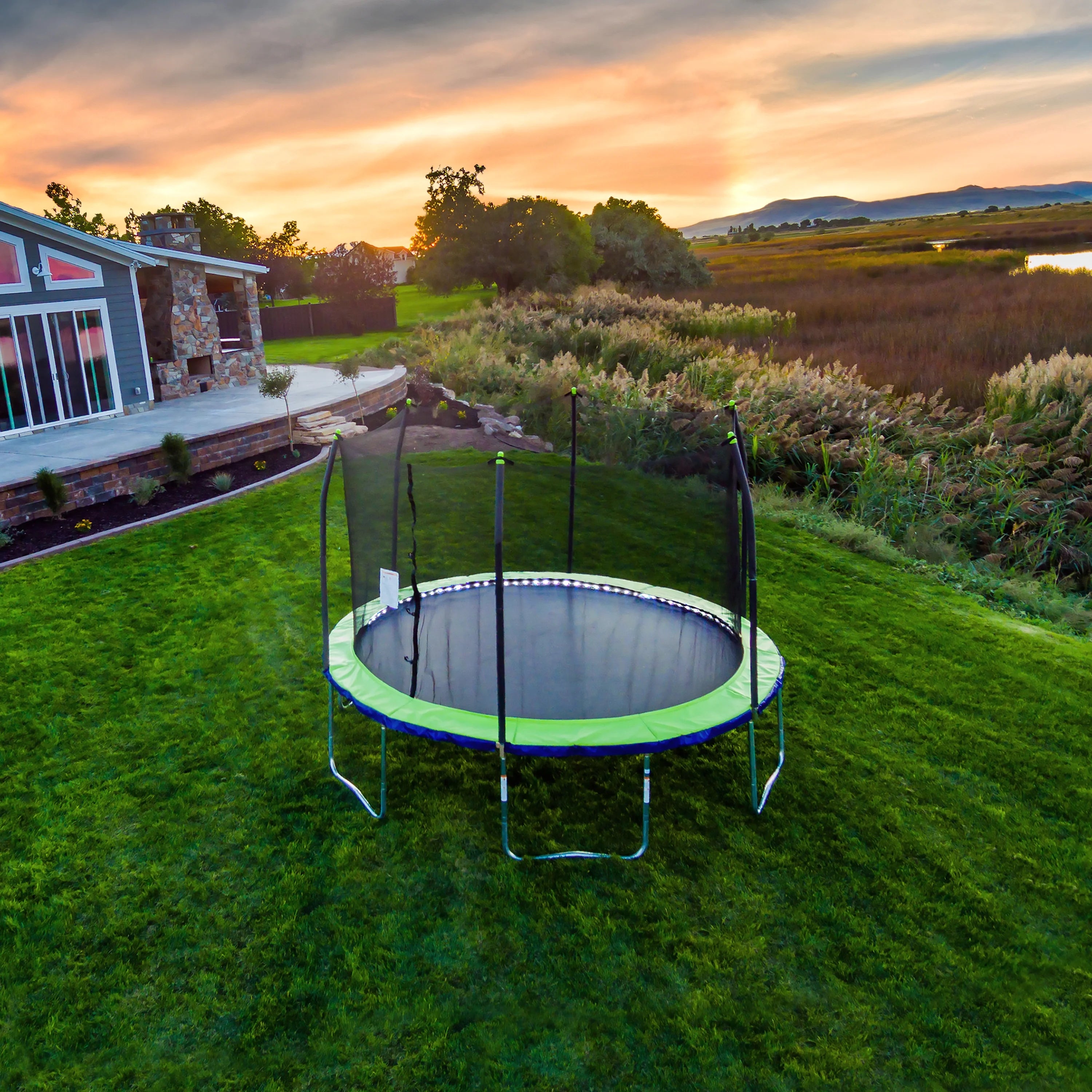 12-Foot Trampoline with Lighted Spring Pad U245