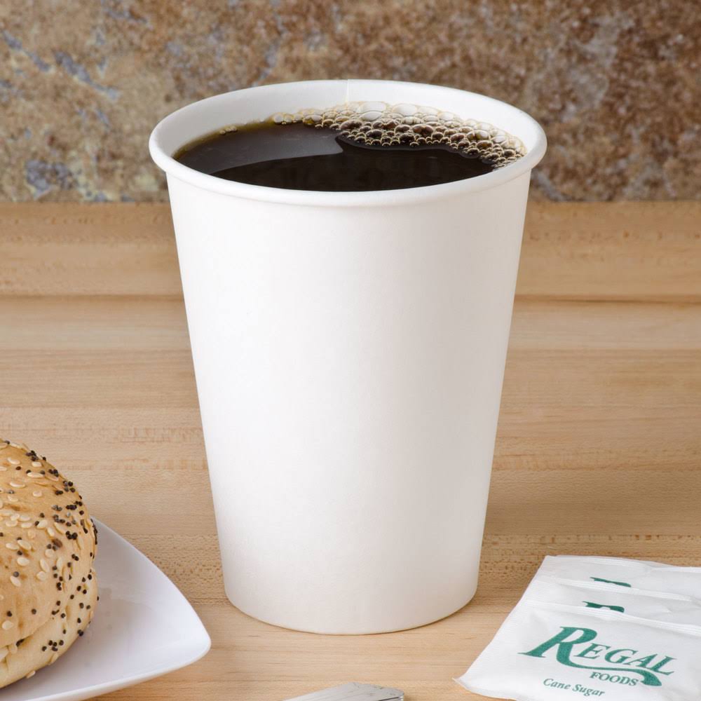 12 oz White Poly Paper Hot Cup Q589
