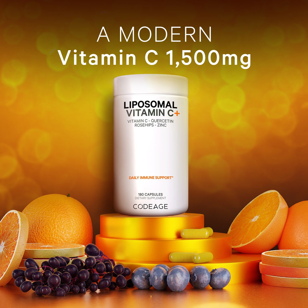 Liposomal Vitamin C 1500mg with Zinc, Elderberry, Quercetin & Rose Hips, 180 ct F714