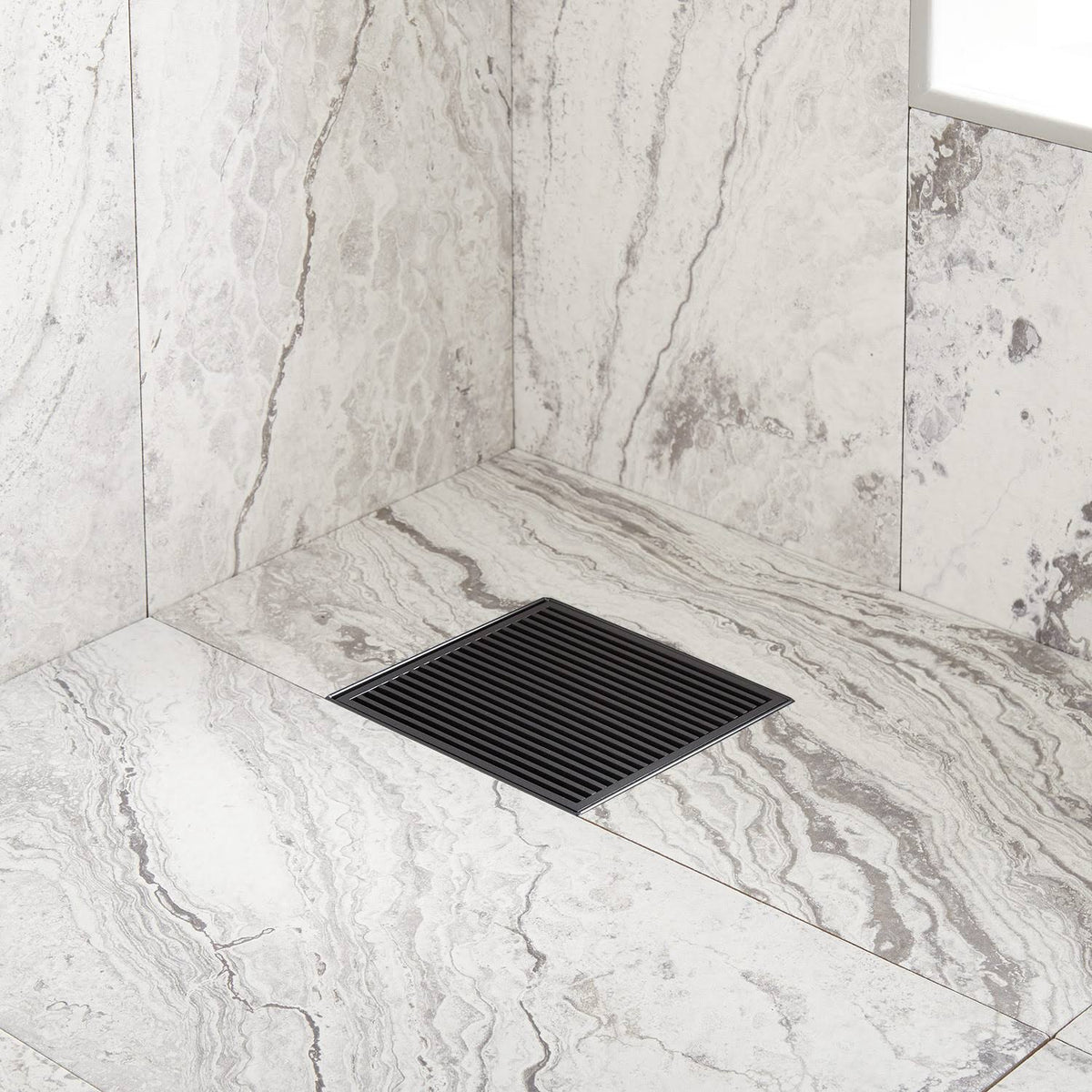 Matte Black Stainless Steel Square Shower Drain O783